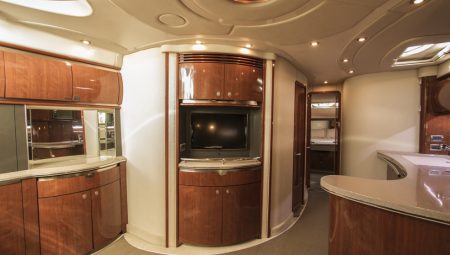 Kitchen interior shot of the Pacific 52 Cruiser