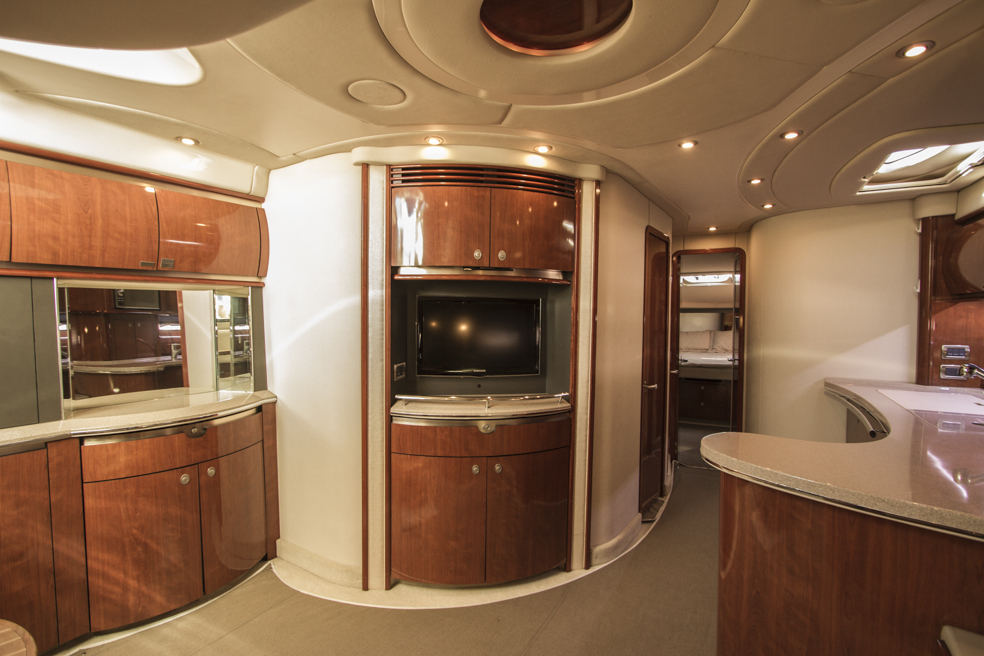 Kitchen interior shot of the Pacific 52 Cruiser